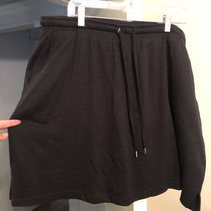 Plus Size Black Drawstring SKORT